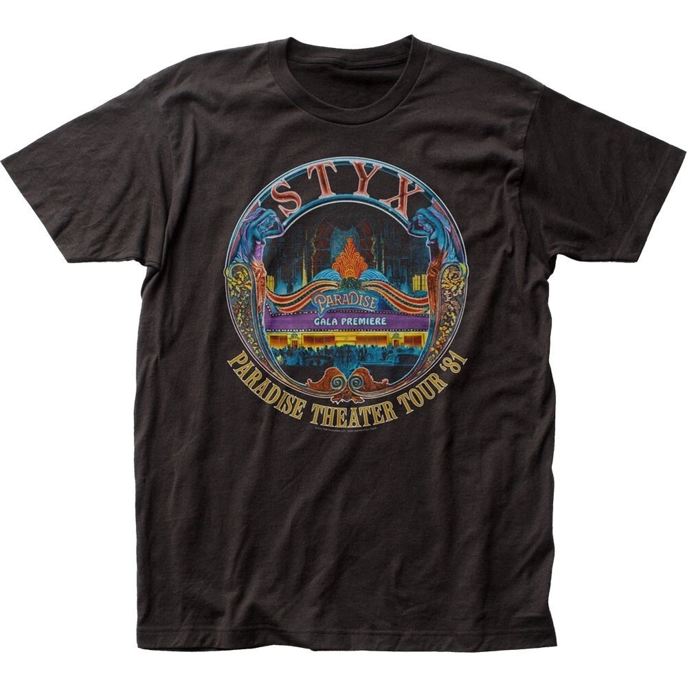 Styx Paradise Theater Tour Mens T Shirt Rock And Roll Classic Band Tee New Black